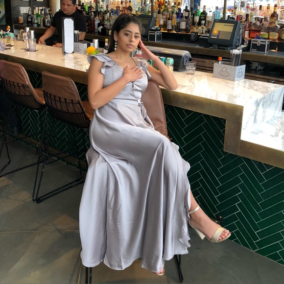 Satin Maxi Dress - Picture 1 of 8